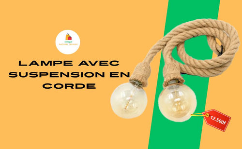 Double Support de lampe avec suspension en corde