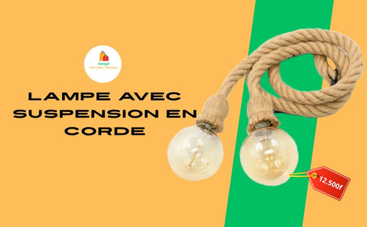 Double Support de lampe avec suspension en corde